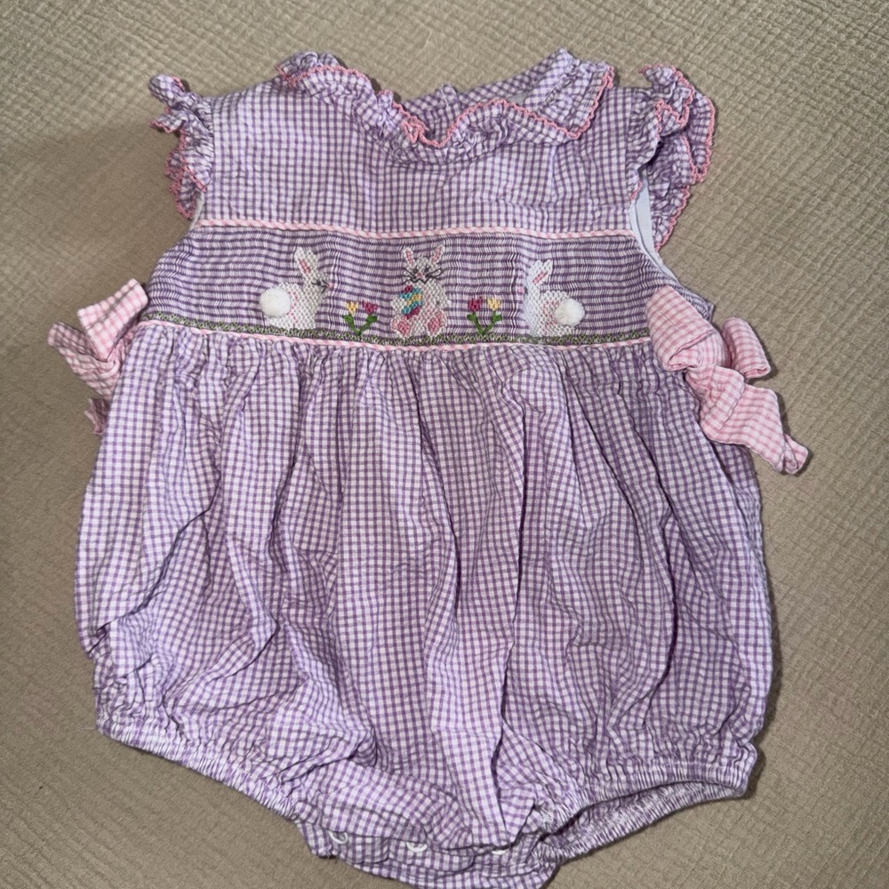 Purple Gingham Kids One Piece